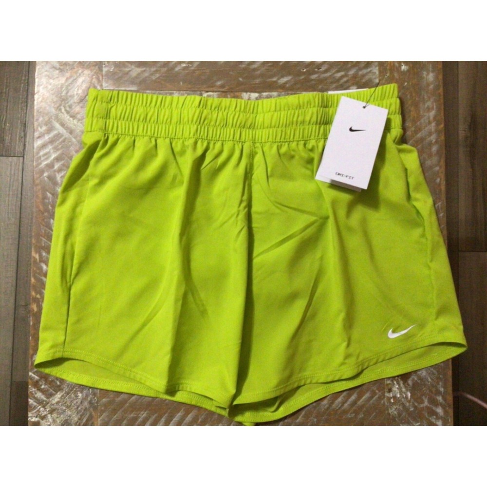 Nike Girl's Dri-Fit High-Waisted Woven Training Shorts XL Bright Cactus DX4967